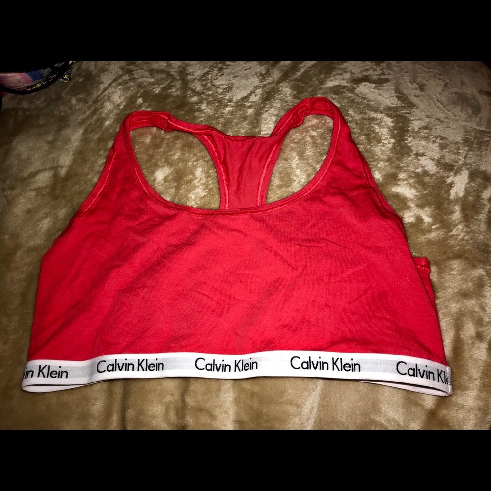 Calvin Klein red sports bra
